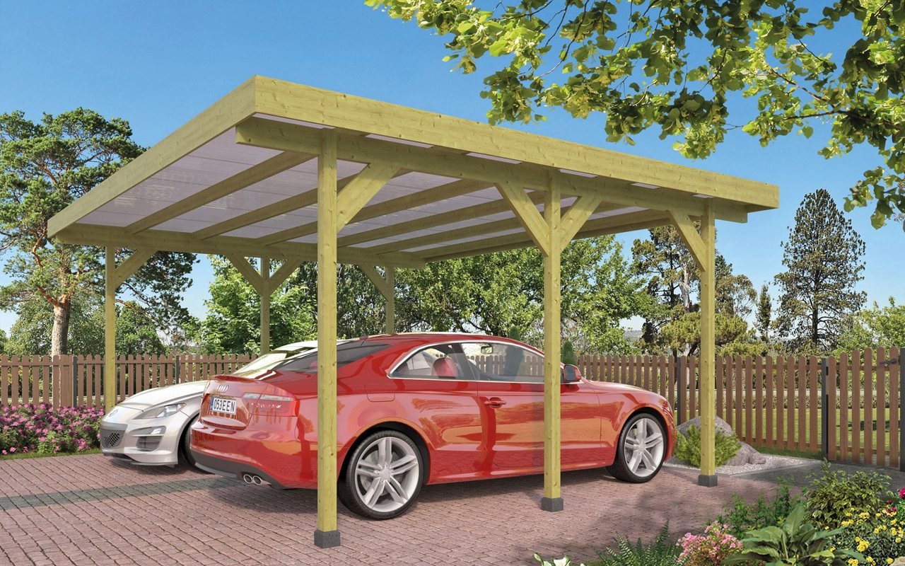 Een carport bouwen: maat, hoogte en fundering