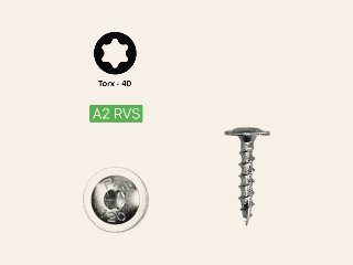 Flenskop schroef Ø 8 mm Torx T30, PFS+ RVS A2, 50 stuks
