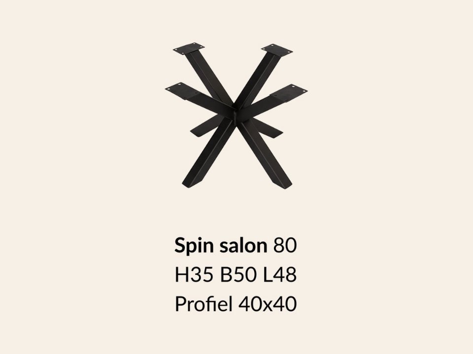 Metalen onderstel Spin 120 salon zwart RAL9005 - . Profiel
