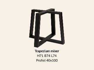 Metalen onderstel U trapezium mixer zwart RAL9005 - 74-90cm breed. Profiel 100 × 100mm