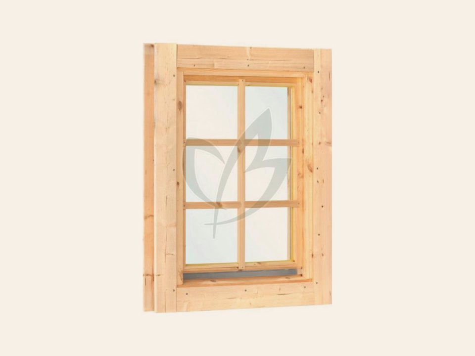 Uitzetraam blank hout 6-ruits Deluxe