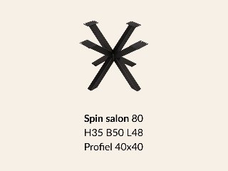 Metalen onderstel Spin 120 salon zwart RAL9005 - . Profiel