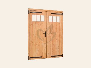 Douglas dubbele klampdeur met raam 185 × 205 cm