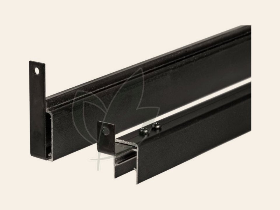 Boven – / onderprofiel zwart Aluminium
