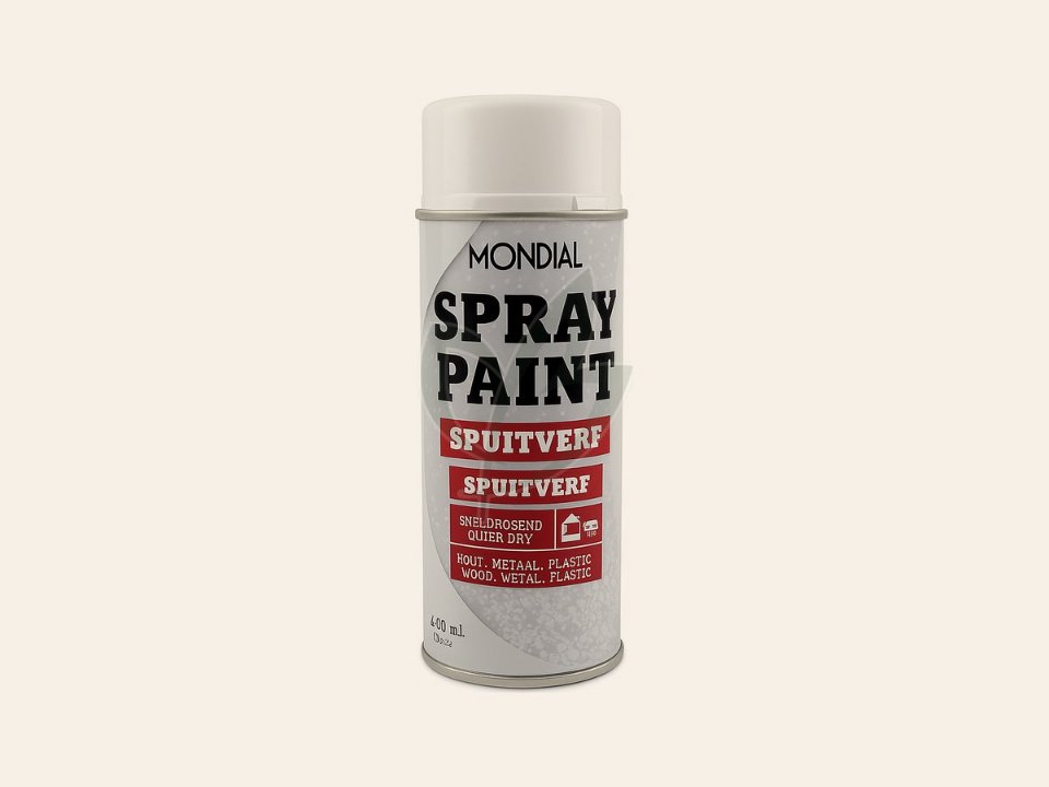 Mondial Spray Paint Ral 9010 Zijdeglans Wit 400 m