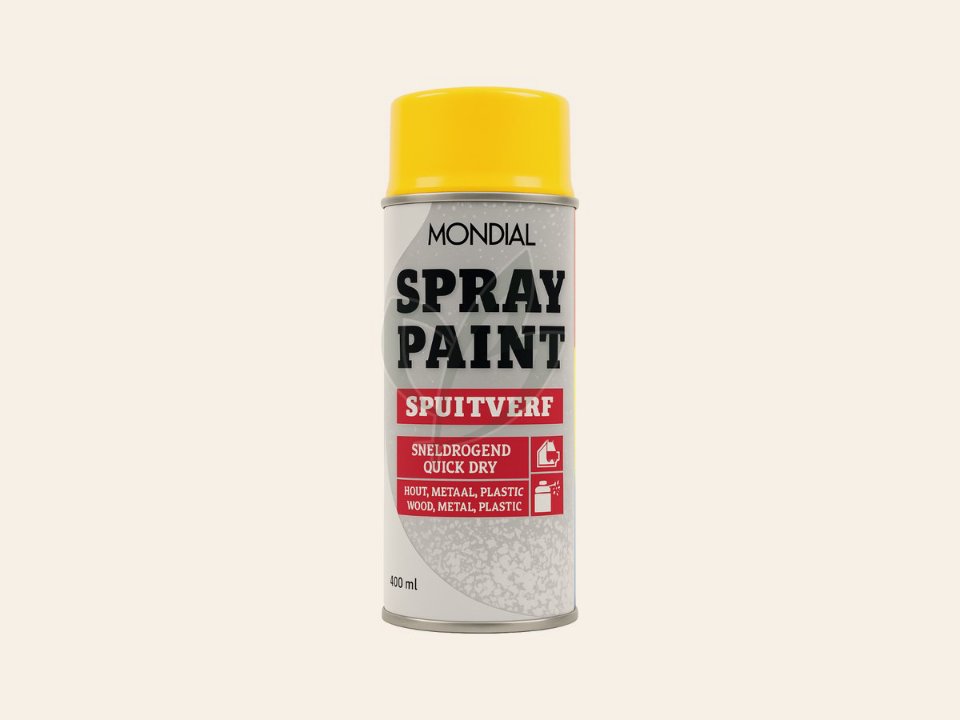 Mondial Spray Paint Ral 1023 Hoogglans Verkeersgeel 400 ml