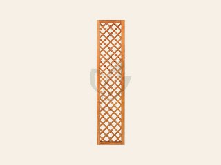 Trellis met lijst, diagonale lamellen hardhout kunstmatig gedroogd