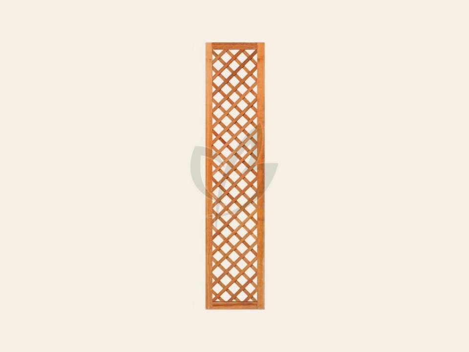 Trellis met lijst, diagonale lamellen hardhout kunstmatig gedroogd