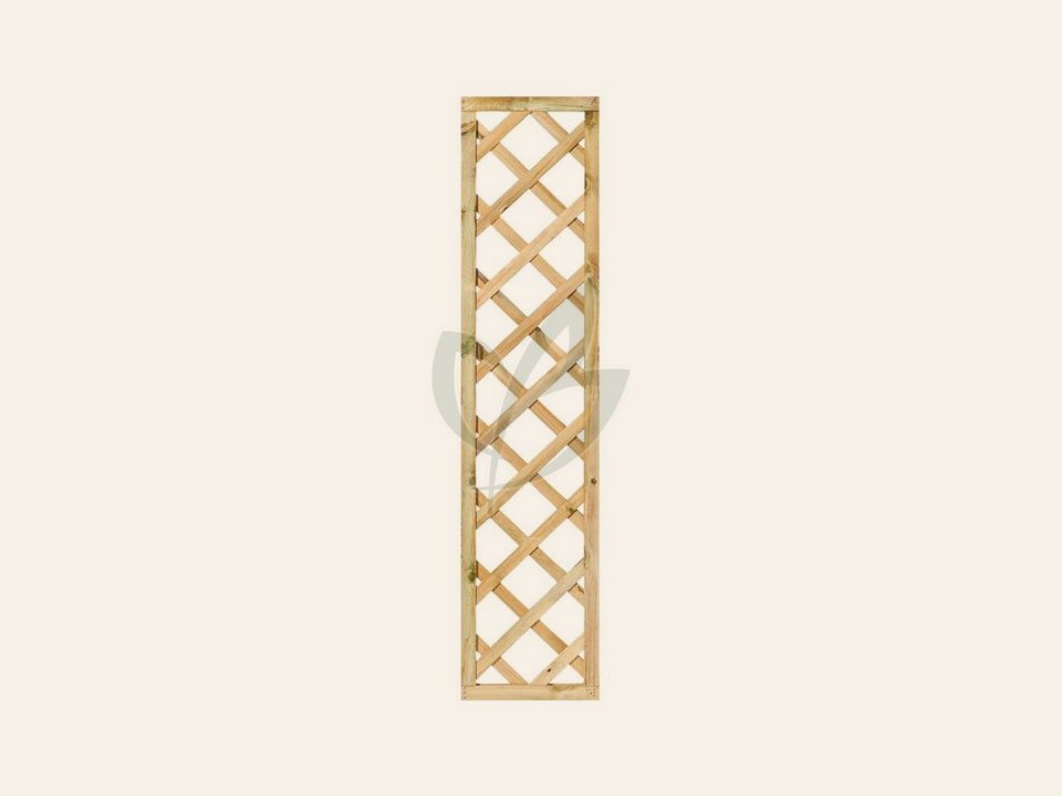 Trellis met lijst, diagonale lamellen grenen groen geïmpregneerd