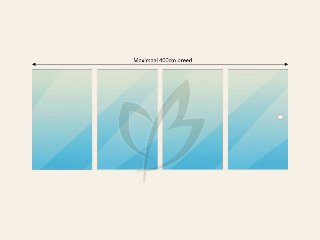 Glazen schuifwand 4-Rail