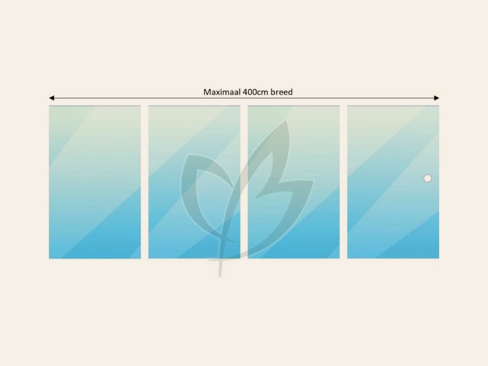 Glazen schuifwand 4-Rail