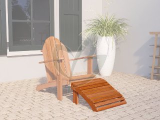 Hardhouten voetenbankje Relax