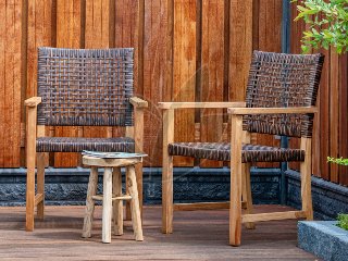 Teak tuinstoel Madiun (set van 2 stoelen)