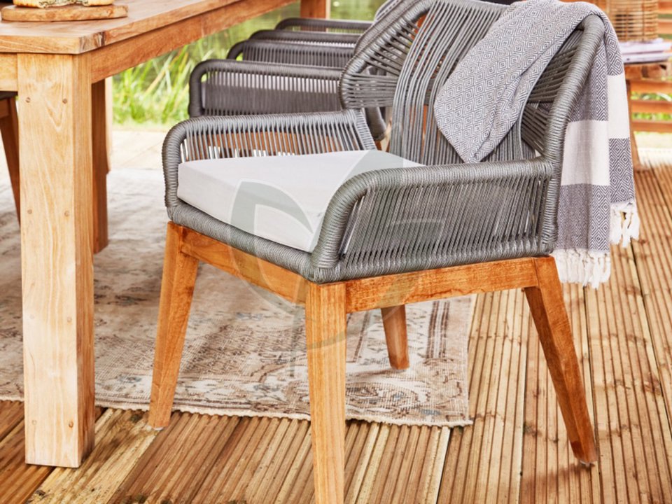 Teak stoel Granada met kussen (set van 2 stoelen)