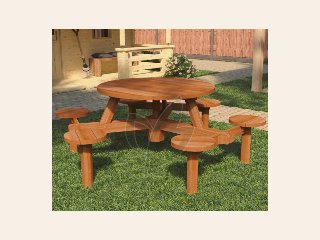 Hardhouten picknicktafel Rondo