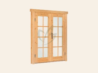 Dubbele glas deur 8-ruits Deluxe