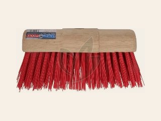 Bezem halfrond 31cm rood