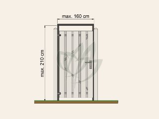 Universeel tuindeurkozijn max 160 cm breed, zwart