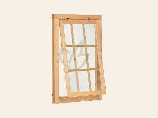 Uitzetraam blank hout 9-ruits Excellent