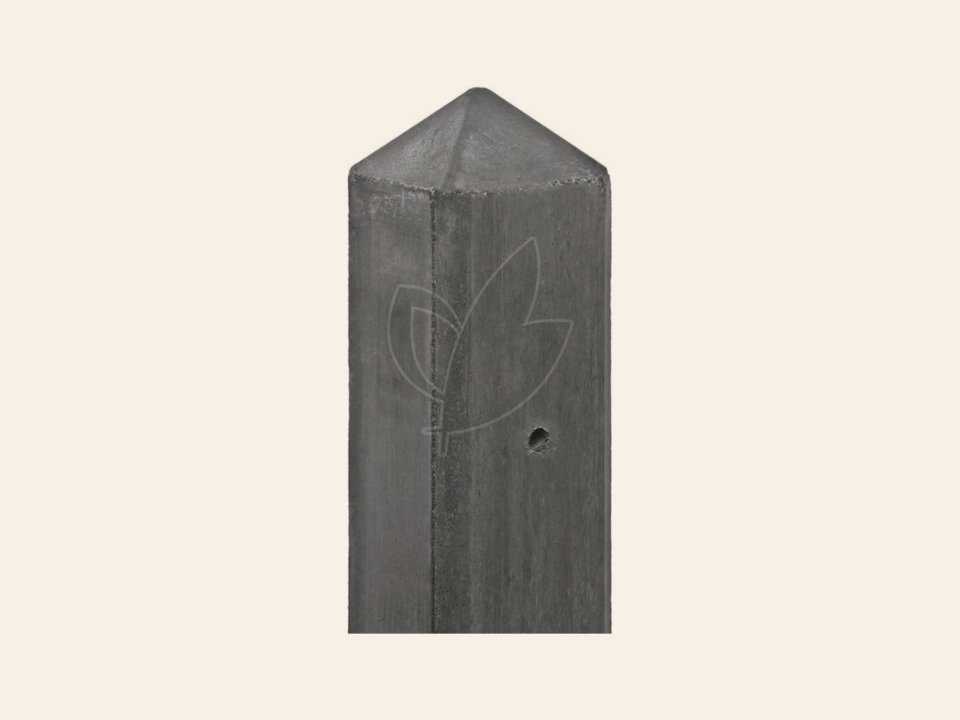 Betonpaal glad met diamantkop Antraciet Ongecoat 180 tm 250 cm