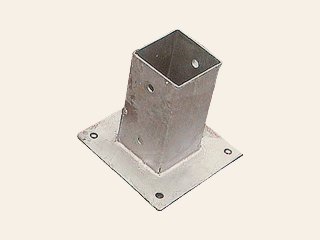 Paalhouder op plaat thermisch verzinkt 7,1 × 7,1 × 13 cm