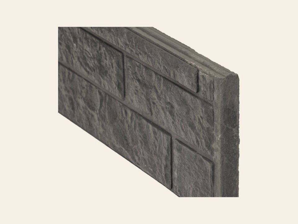 Berton©-motiefplaat antraciet H36 x D3,5 x L180 cm rotsmotief