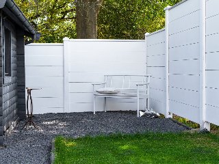 Berton©-motiefplaat smal wit/grijs H26 x D3,5 x L184 cm blokhutprofiel