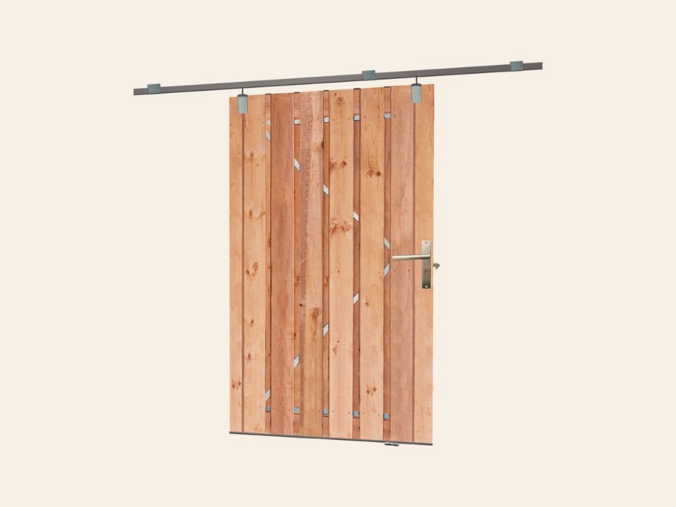 Tuindeur schuifsysteem Red Class Wood H195 × 130 cm