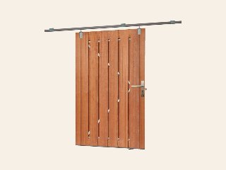 Tuindeur schuifsysteem hardhout H195 × 130 cm