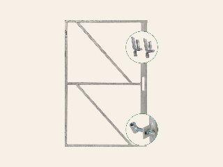 IJzeren deurframe met slotkastuitsparing 155 × 100cm
