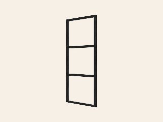 Steellook glaswand B116 x H212 cm, zwart incl. bovenbalk