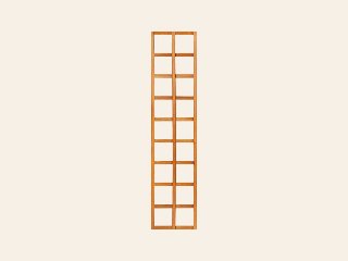 Trellis recht hardhout kunstmatig gedroogd H180 x B40 cm