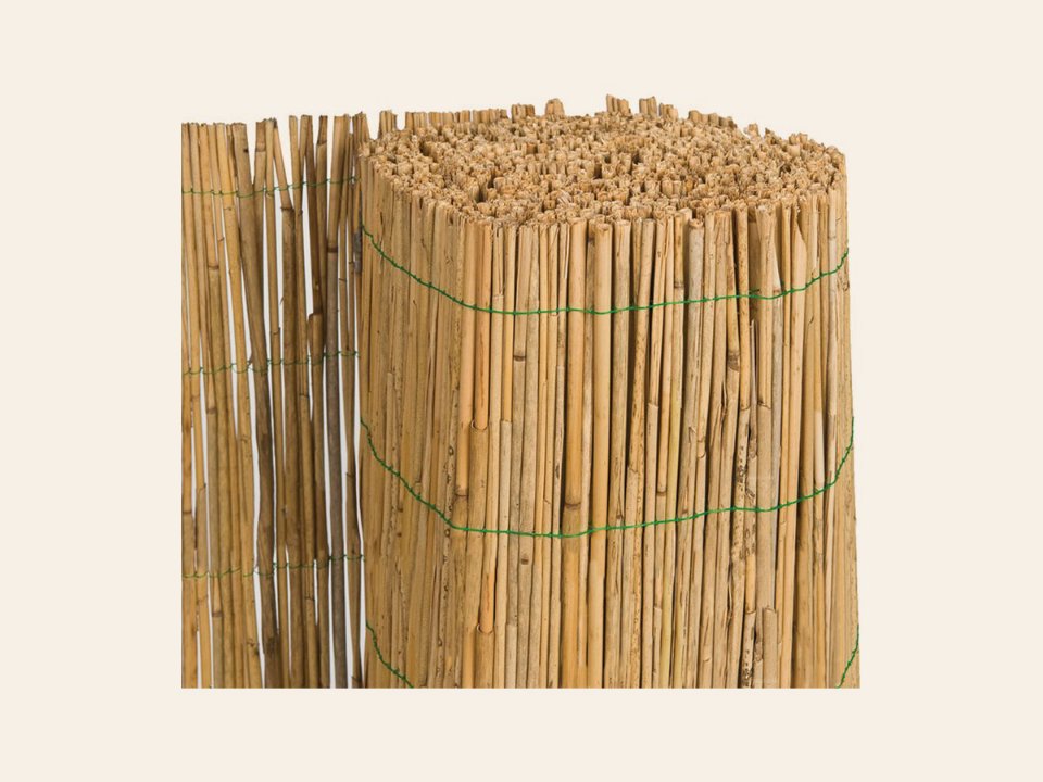 Rieten decoratiematten op rol, enkelvoudig H100 x L600 cm
