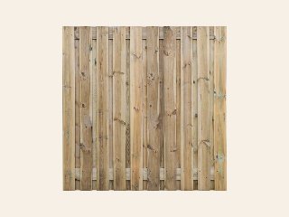 Tuinscherm Haaksbergen, groen geïmpregneerd grenen, RVS-geschroefd, 21-planks (19+2) 180 × 180 cm