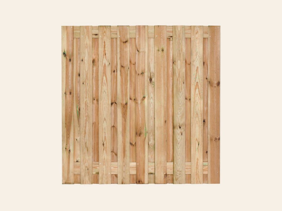 Tuinscherm Vasse, groen geïmpregneerd grenen, RVS-geschroefd, 19-planks (17+2) 180 × 180 cm