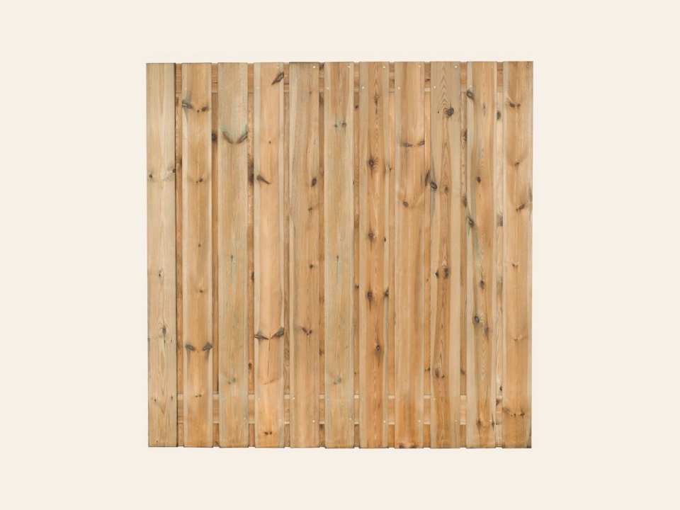 Tuinscherm Zaltbommel, groen geïmpregneerd grenen, RVS-geschroefd, 23-planks (21+2) 180 × 180 cm