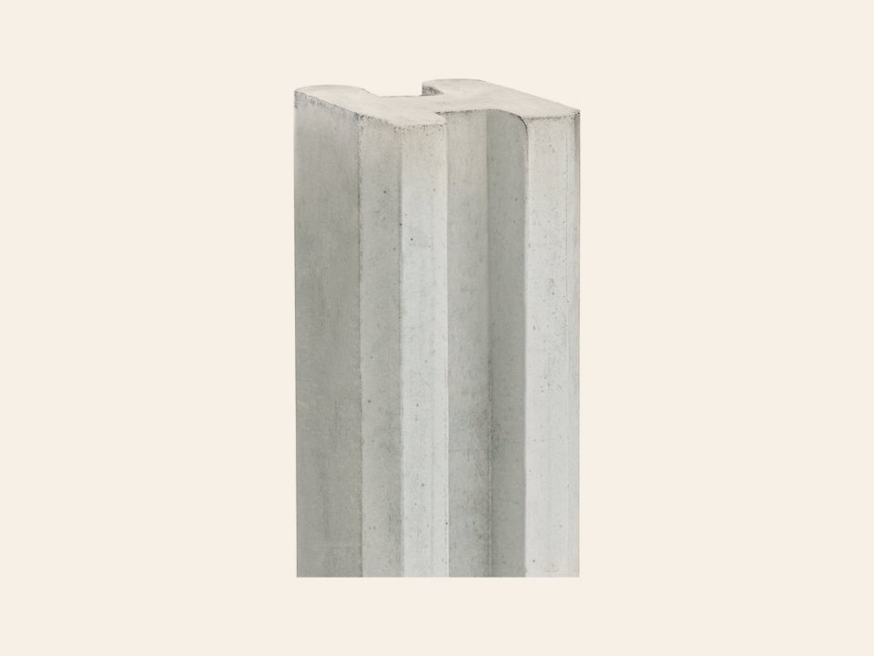 Berton-E-sleufpaal Vecht wit/grijs 10 × 10 × 270 cm tussenmodel