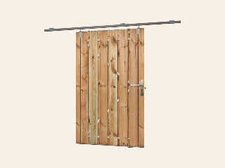 Tuindeur schuifsysteem grenen groen geïmpregneerd H195 × 130 cm