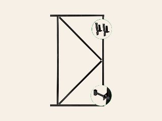 IJzeren deurframe 155 × 90cm zwart