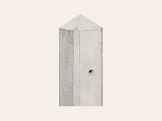 Berton©-motiefpaal Schie wit/grijs diamantkop 10 × 10 × 280 cm tussenmodel