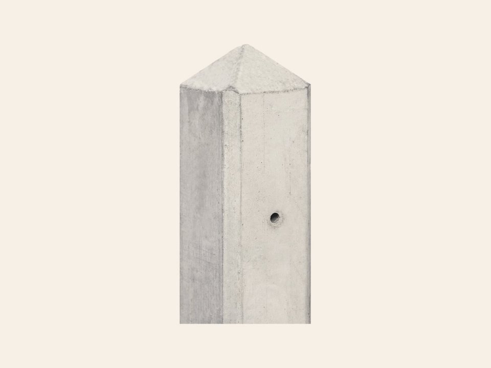 Berton©-motiefpaal Schie wit/grijs diamantkop 10 × 10 × 280 cm tussenmodel