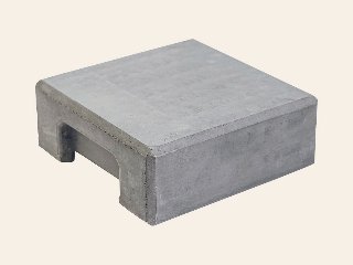 Berton©-afdekpet wit/grijs, vlakke kop 14 × 14 × 5 cm tussenmodel