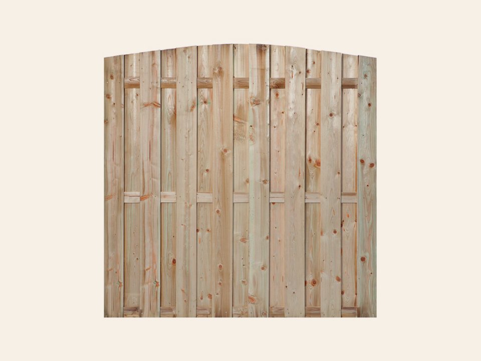 Tuinscherm Den Haag toog, groen geïmpregneerd grenen, geschroefd, 18-planks (15+3) 180 × 180 cm