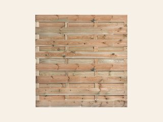 Tuinscherm Erica, groen geïmpregneerd grenen, RVS-geschroefd, horizontaal, 19-planks (15+4) 180 × 180 cm