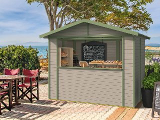 Kiosk Vixen, 16mm, groen geïmpregneerd, 266 × 175 cm, incl. vloer