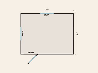 Circuswagen Joey, 19mm, vuren onbehandeld, 360 × 240 cm, excl. onderstel