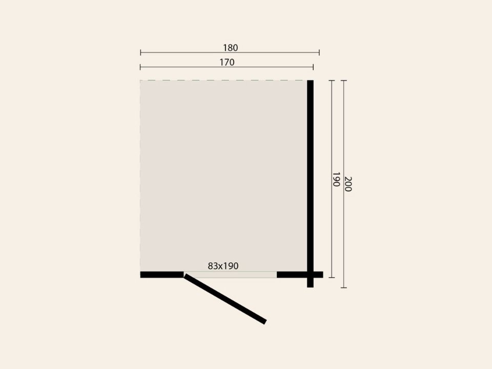 Blokhut Toilet/Shower Kit XXXL, 70 mm, onbehandeld