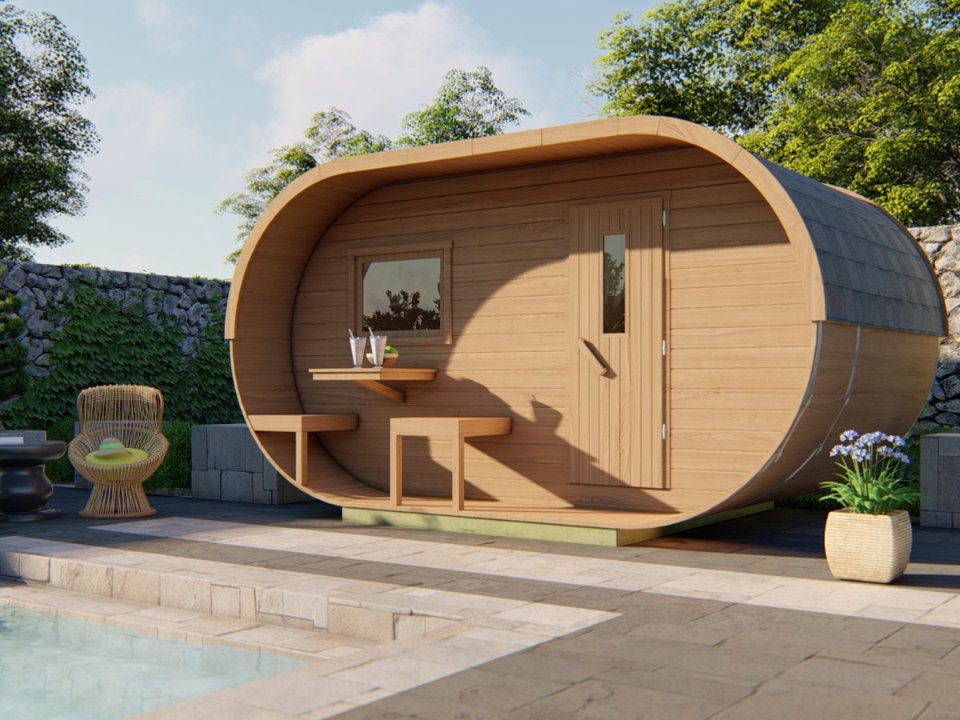 Sauna Oval, 38 mm, onbehandeld