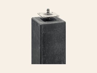 Berton© betonpoer 14,0 × 14,0 × 60,0 cm, antraciet, M16-bus, kleine velling