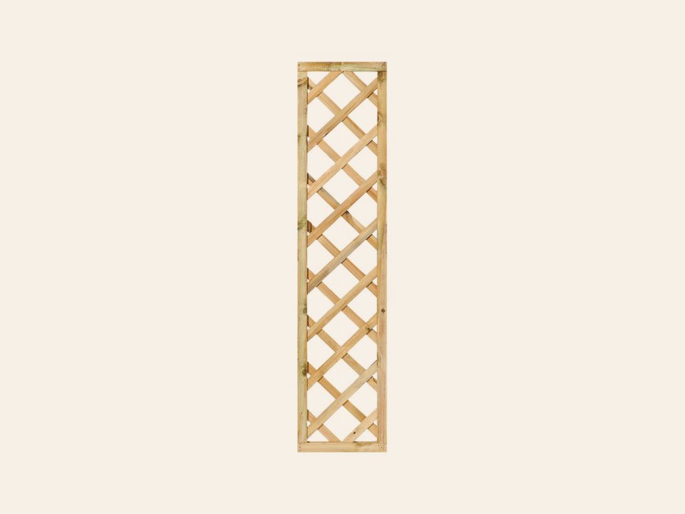 Trellis met lijst, diagonale lamellen grenen groen geïmpregneerd H180 x B40 cm